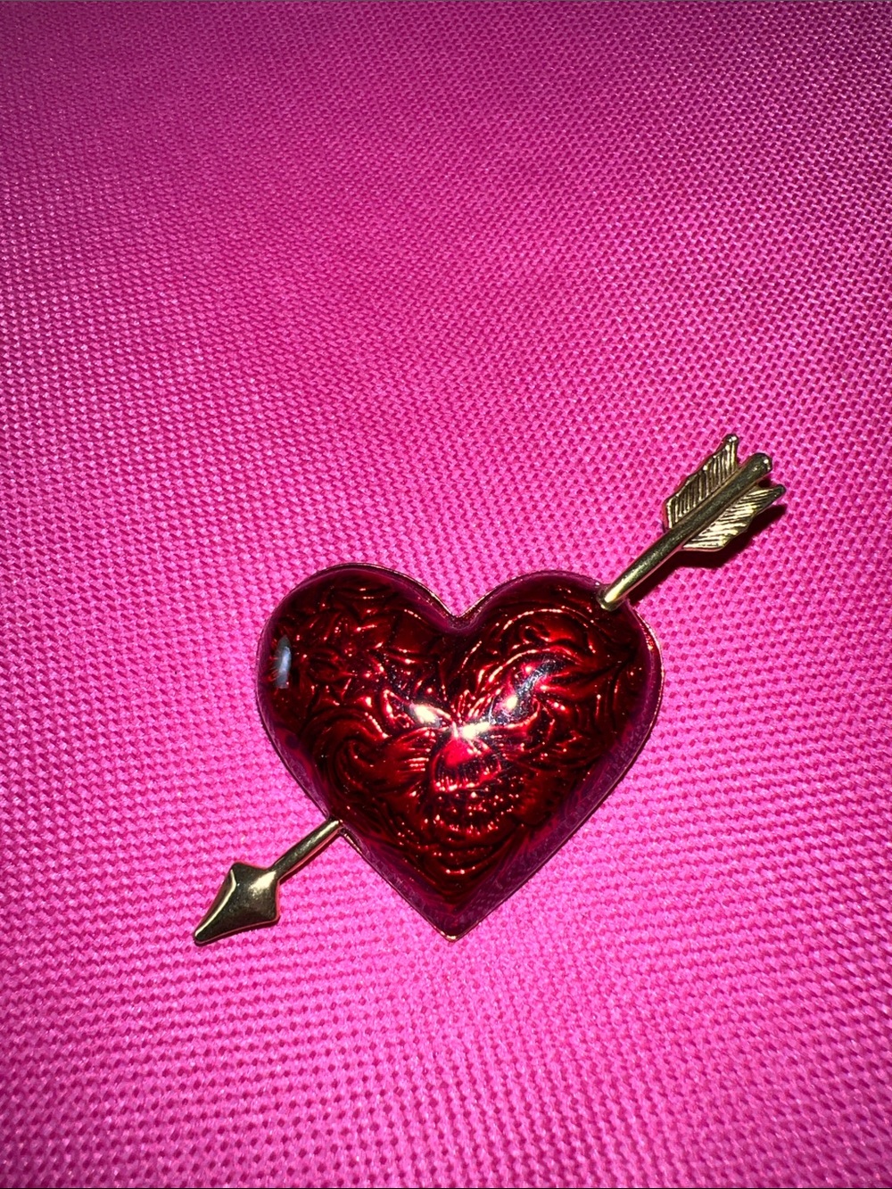 Vintage Avon Red Heart Arrow Brooch